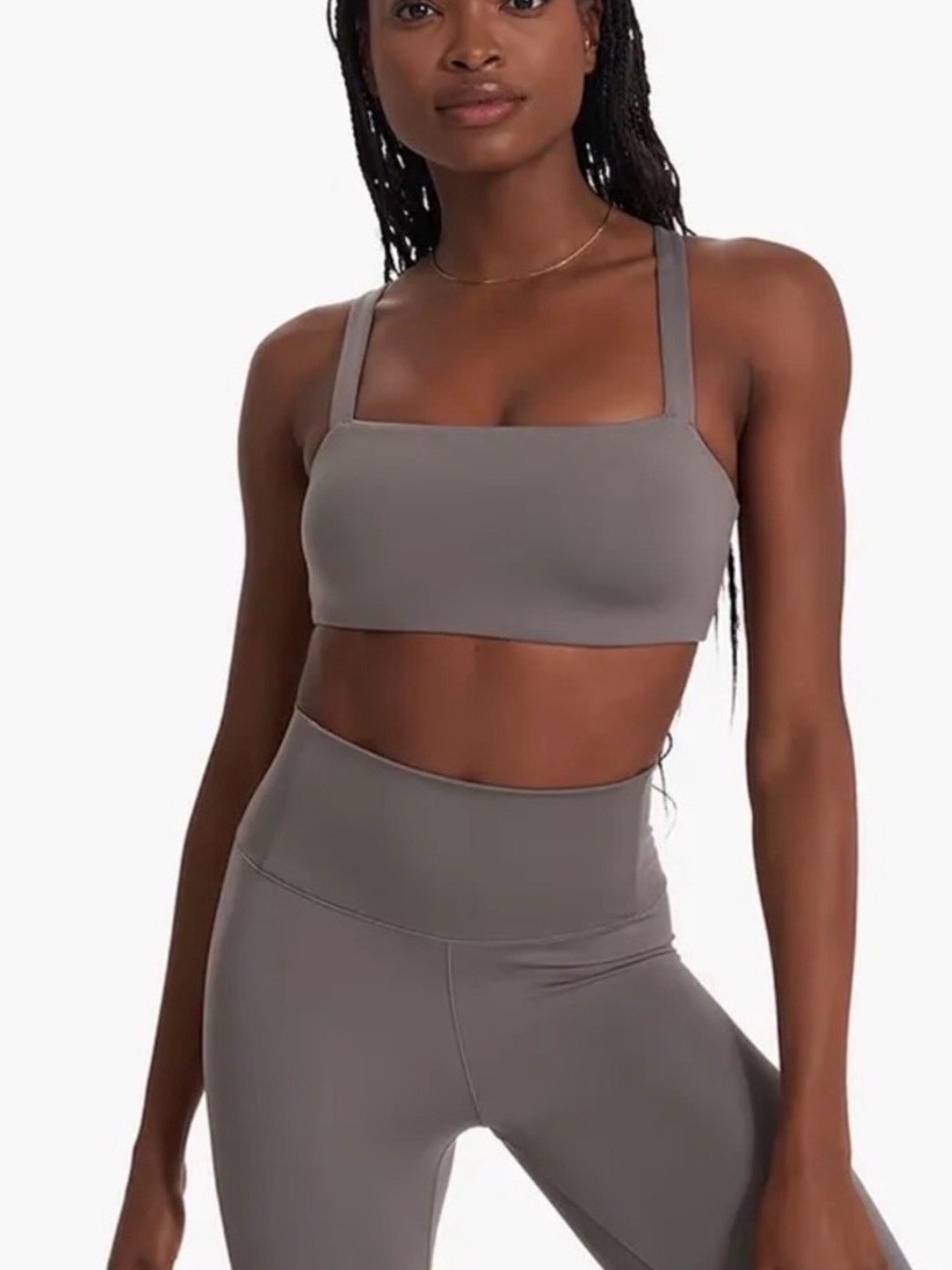 VUORI- Evolve FULL SET legging/ square neck bra-smoke grey